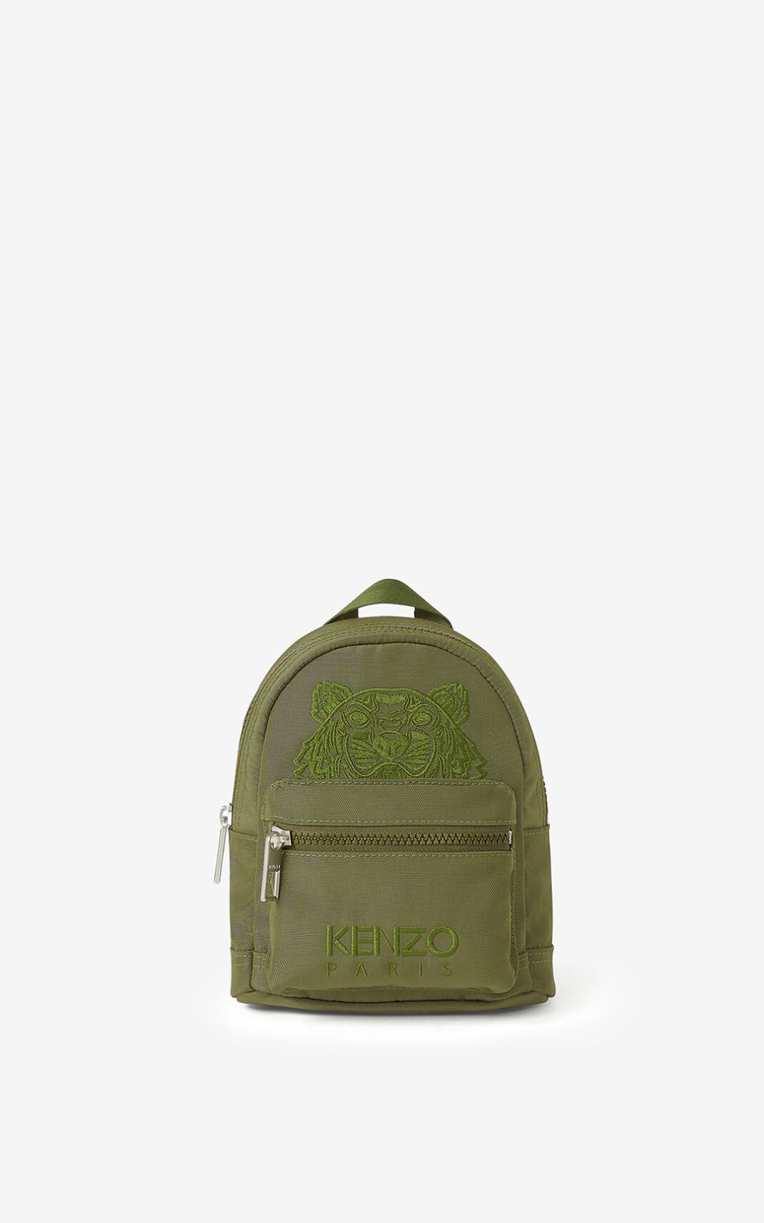 Mochila Kenzo Mini Lona Kampus Tiger Mujer Verde Oliva RQD687123